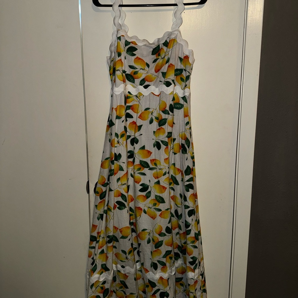 Lemon Print Maxi Dress